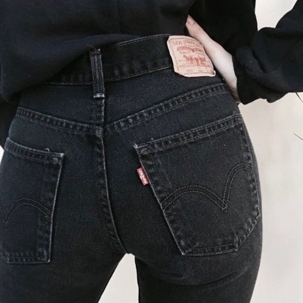 High waisted black Levi’s jeans!